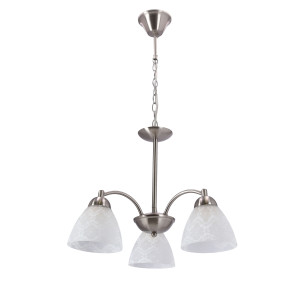 Lampa wisząca Candellux Cavallo nikiel mat szklany klosz 3×E27