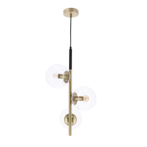 Lampa wisząca Candellux Duo złota z szklanym kloszem 3×E14
