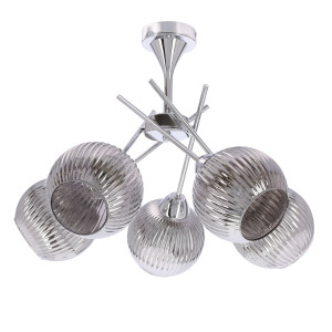 Lampa wisząca Candellux Cesar srebrna z szklanymi kloszami 5×E27