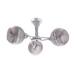 Lampa wisząca Candellux Cesar srebrna z szklanymi kloszami 3×E27