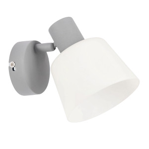 Kinkiet Candellux Ginko szaro srebrny z szklanym kloszem 1×E14