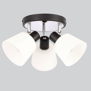 Lampa sufitowa Candellux Biloba czarna 3×E14 szklane klosze