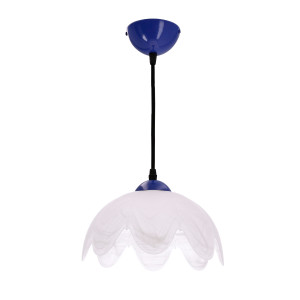 Lampa wisząca Candellux Colori chabrowa z białym kloszem 1×E27