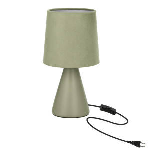 Lampa stołowa Candellux Satti zielona ceramiczna z welurowym abażurem 1×E14