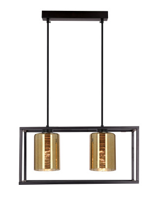 Lampa sufitowa Candellux Luri czarna ze złotymi kloszami 2×E27