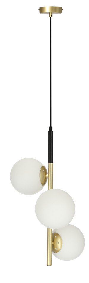 Lampa wisząca Candellux Duo czarna matowa ze złotym 3×E14
