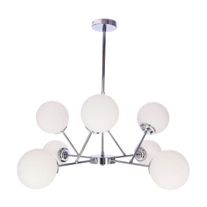 Lampa wisząca Candellux Belweder srebrna z szklanymi kloszami 8×E14