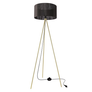 Lampa podłogowa Candellux Mossi złota z czarnym abażurem 1×E27
