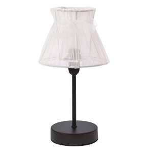 Lampa stołowa Candellux Sigalea czarna z białym abażurem 1×E14