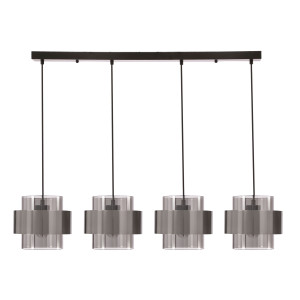 Lampa wisząca Candellux Spiega czarna z dymionymi kloszami 4×E27