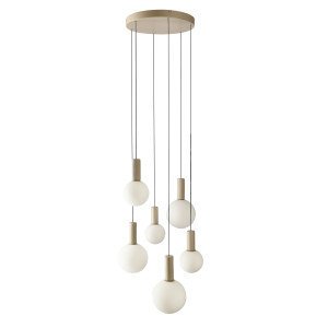 Lampa wisząca Candellux Testa beżowa szklany klosz 6×G9