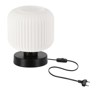 Lampa stołowa Candellux Estilo biała z białym kloszem 1×E27