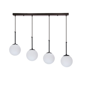 Lampa wisząca Candellux Pompei czarna z białym kloszem 4×E27