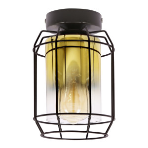 Lampa sufitowa Candellux Jonera czarna ze szklanym kloszem 1×E27