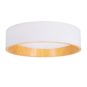 Lampa sufitowa Lazio biało drewniana LED klosz biały 14-24107 Candellux