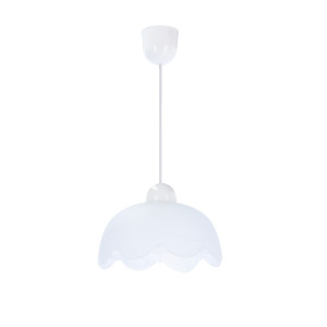 Lampa wisząca Candellux Bratek 18 biała z białym kloszem 1×E27