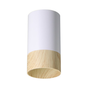 Lampa sufitowa Candellux Conti biała z drewnianym elementem 1×GU10