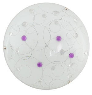 Lampa sufitowa Candellux Astro fioletowa szklany klosz