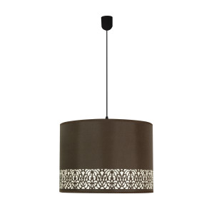 Lampa wisząca Candellux Arabesca czarna z brązowym abażurem 1×E27