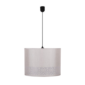 Lampa wisząca Candellux Arabesca czarna z kremowym abażurem 1×E27