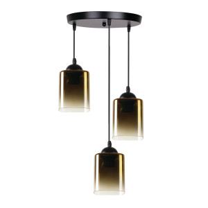 Lampa wisząca Candellux Serena czarna ze złotym kloszem 3×E27