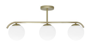 Lampa wisząca Candellux Amadeo mosiężna z białym kloszem 3×E14