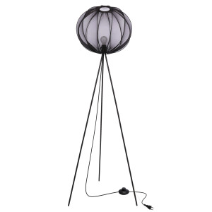 Lampa podłogowa Candellux Mellow czarna z czarnym abażurem 1×E27