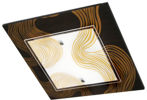 Lampa sufitowa Candellux Morena czarna z kloszem szklanym 2×E27