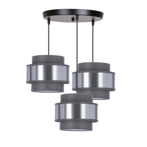 Lampa wisząca Candellux Hare szara z mieszanymi kloszami 3×E27