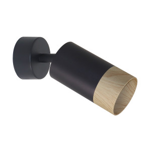Kinkiet Candellux Conti czarny z czarnym kloszem 1×GU10