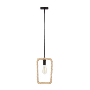 Lampa wisząca Candellux Ostor czarna z beżowym kloszem 1×E27