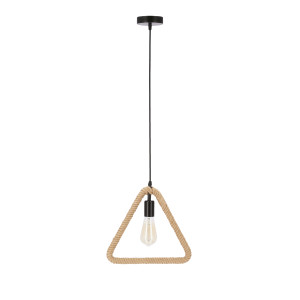 Lampa wisząca Candellux Triun czarna z beżową ramką 1×E27