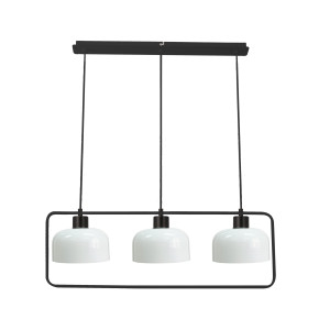 Lampa wisząca Candellux Zodiac czarna z białym kloszem 3×E27
