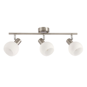 Lampa sufitowa Candellux Novo 93 srebrna z białym kloszem 3×E14
