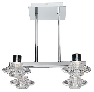 Lampa wisząca Candellux L&H Rastek chromowa z kryształowym kloszem G9