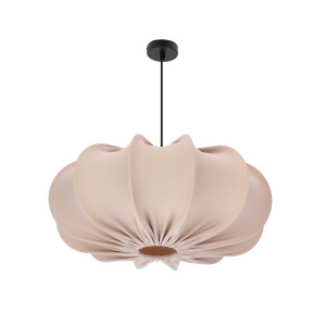 Lampa 52 wisząca Candellux Cafee beżowa z tkaninowym abażurem 1×E27