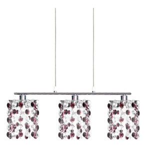 Lampa wisząca Candellux Classic chrom z bordowymi kryształkami G9
