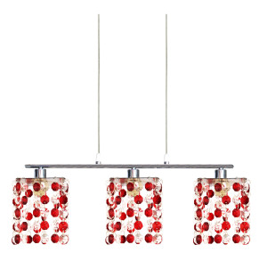 Lampa wisząca Candellux Classic 33 chrom z czerwonymi kryształkami G9