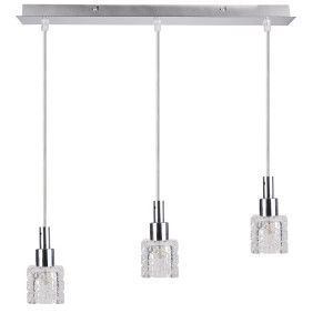 Lampa wisząca Candellux Rubik chrom z kryształkami 3×G9