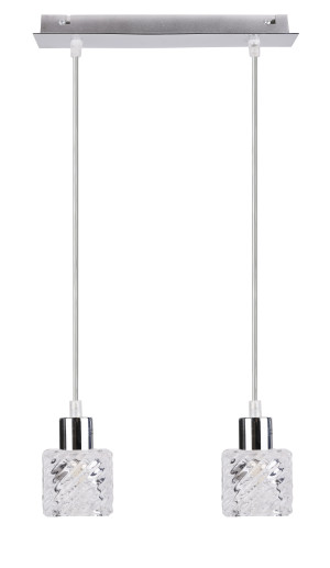 Lampa wisząca Candellux Tosca chrom z kryształowym kloszem 2×G9