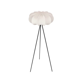 Lampa podłogowa Candellux Cafee biała z abażurem 1×E27