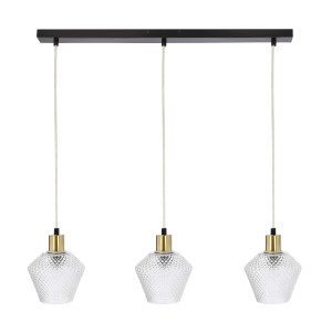 Lampa wisząca Candellux Greniko czarna ze złotym 3×E14