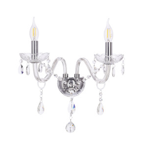 Kinkiet Candellux Cristallo chrom z transparentnym kloszem 2×E14