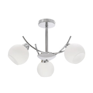 Lampa wisząca Candellux Amos chromowa z szklanym kloszem 3×E27