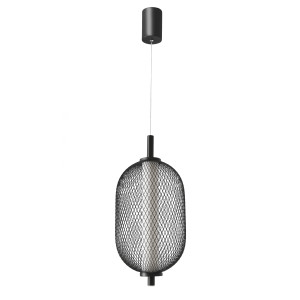 Lampa wisząca Candellux Puma czarna z kloszem stalowo-akrylowym 1× LED