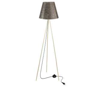 Lampa podłogowa Candellux Platino złota z złotym abażurem 1×E27