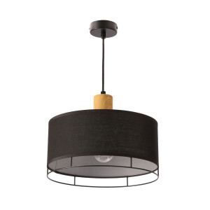Lampa wisząca Candellux Ardi czarna z czarnym abażurem 1×E27