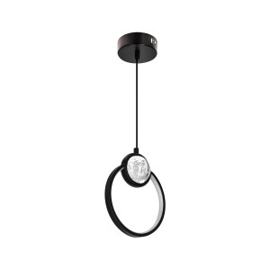 Lampa wisząca Candellux Lacrima czarna z białą maskownicą LED