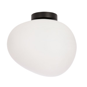 Lampa sufitowa Candellux Stones biało-czarna z mlecznym kloszem 1×E27