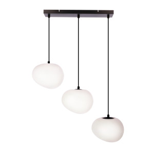 Lampa wisząca Candellux Stones biało-czarna z akrylowymi kloszami 3×E27